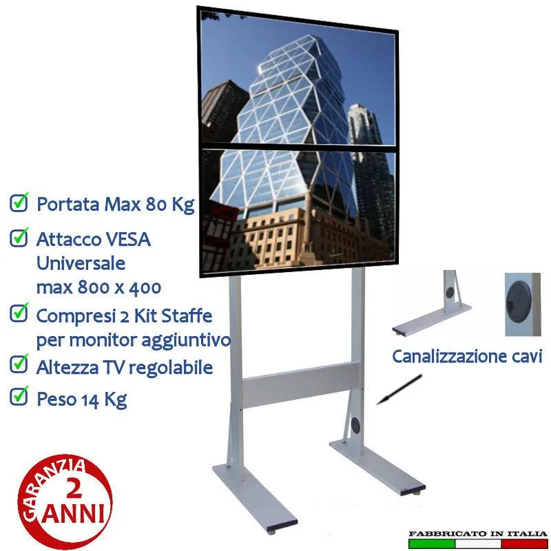 Maxi Piantana x 2 Schermi 52pollici Tecnidea Pagamento Sicuro