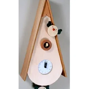 Occasione Pendolo con Cucù Uccellini In Legno Di Faggio e Betulla 26x14xh54 cm Pirondini