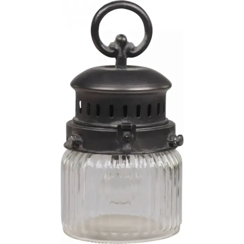 Lanterna Francese con Lampadina e Timer,A 22 cm Ø 11 cm Prezzo Basso