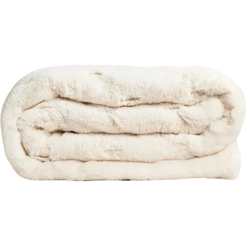 Coperta in Pelliccia Ecologica - Rombi,Crema Prezzo Di Fabbrica