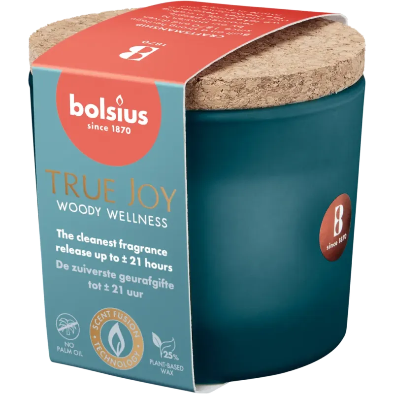 Offerta True Joy - Candela Profumata con Tappo in Sughero,Woody Wellness