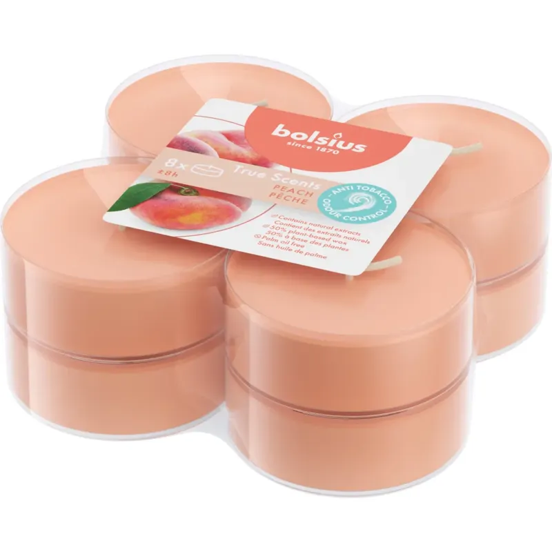 True Scents - Maxi Lumini Profumati 8h (8 Pezzi),Peach Prezzo Scontato