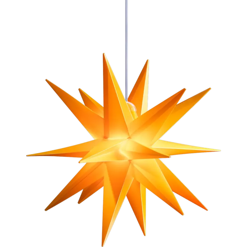 Reso Gratuito Stella 3D Pieghevole da Appendere 25 cm con Vano Batterie e Timer,Giallo
