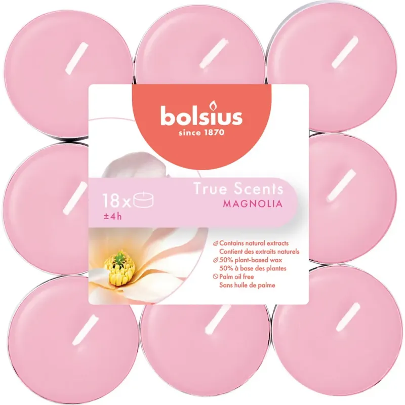 True Scents - Lumini Profumati 4h (18 Pezzi),Magnolia Solo Oggi