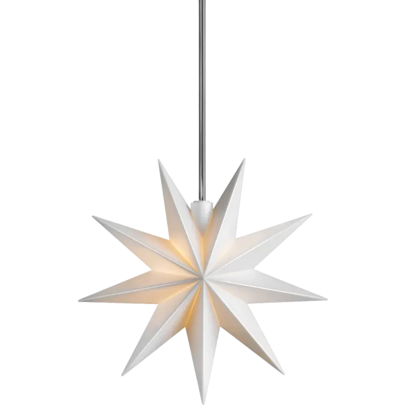 Di Tendenza Stella a 9 Punte con Vano Batterie e Timer Ø 15 cm,Bianco