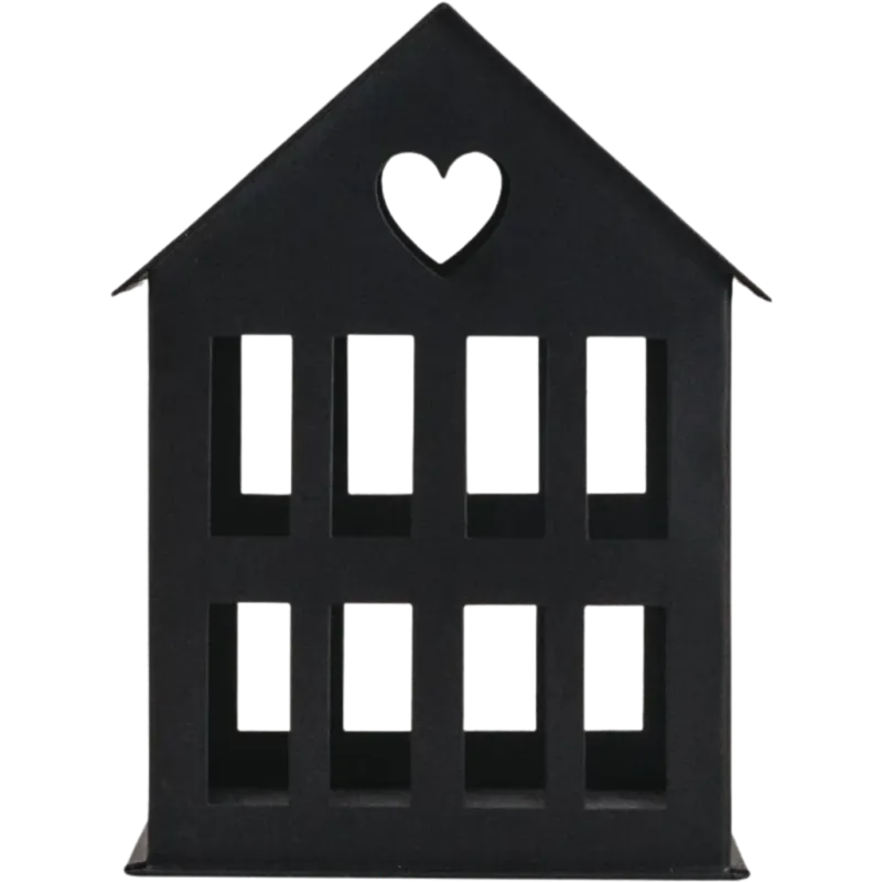 Casetta in Metallo - Nero,Piccola (11,5 x 11,5 x 15,5 cm) Saldi