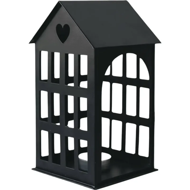 Affare Casetta in Metallo - Nero,Media (11,5 x 11,5 x 20 cm)