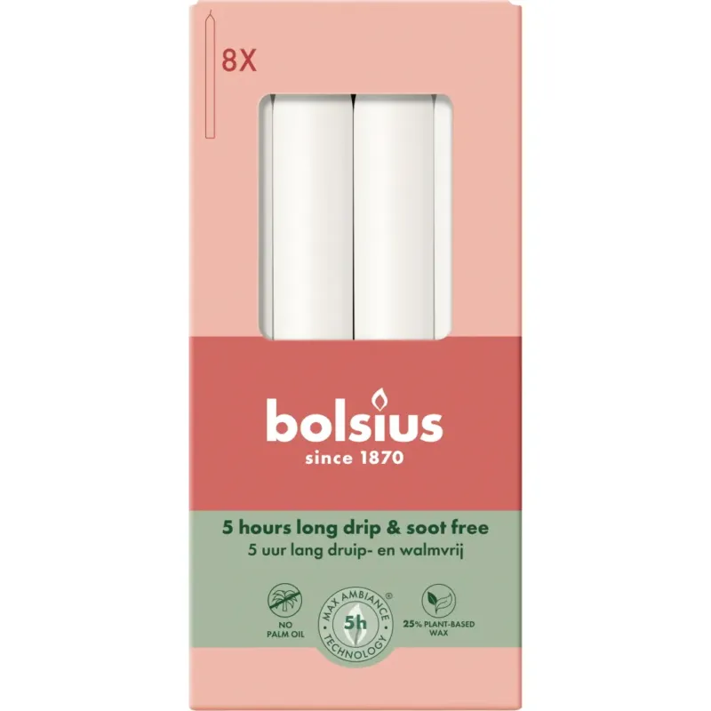 Offerta Del Giorno Essentials - Candele a Stelo (8 Pezzi),bianco nuvoloso