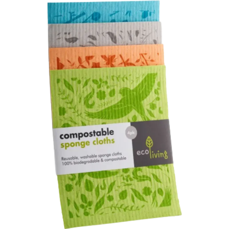 Set di 4 Panni in Spugna,Botanic Garden Offerta Limitata