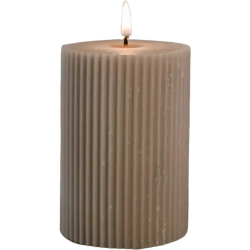 Candela Cilindrica con Scanalature - Piccola Offerta Limitata