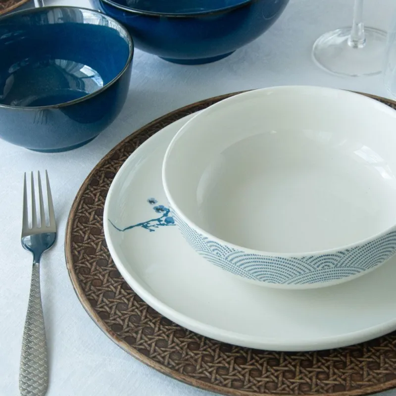 Compra Oggi Stesso Piatto Fondo 18,5 cm Orientale Porcellana Azzurro