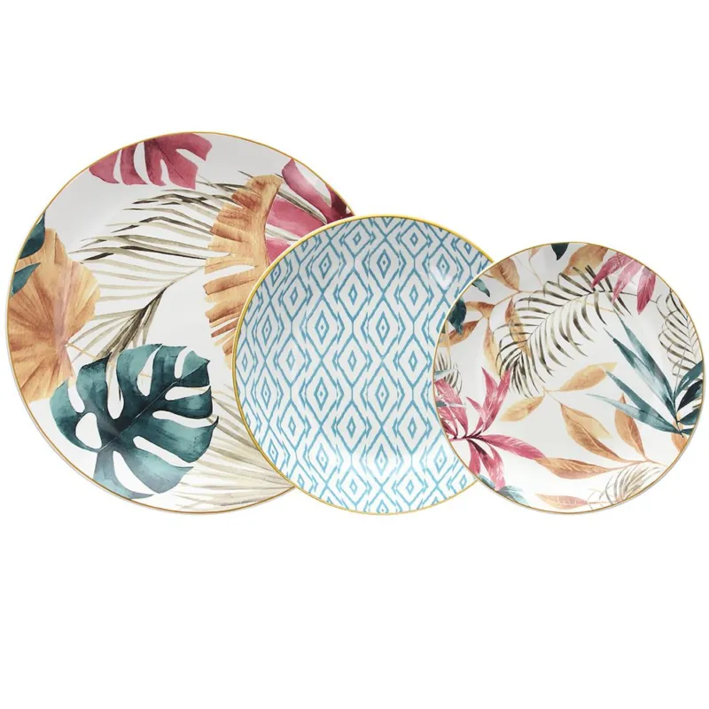 Servizio piatti 18 pezzi Tropical Rosè Porcellana Multicolor Acquista Ora