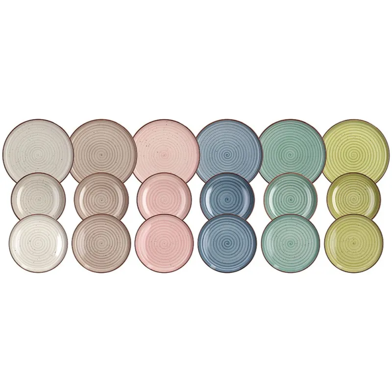 Scelto Dai Clienti Servizio piatti 18 pezzi Pastel Stoneware Multicolor