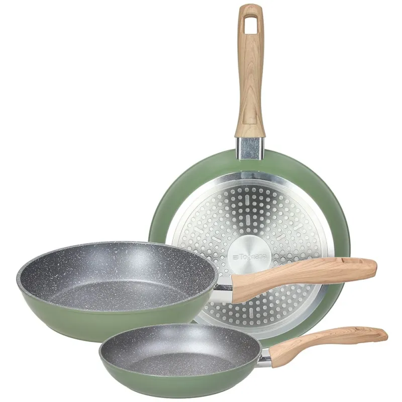 Set 3 Padelle 20/24/28 cm Alluminio Verde Compra Adesso