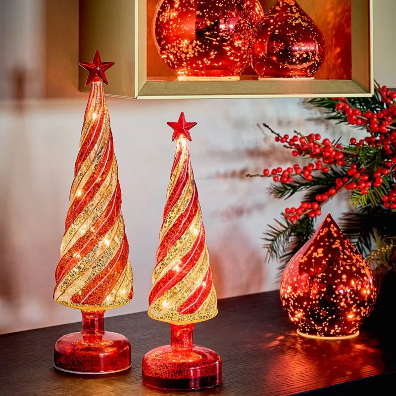 Must-Have Goccia Rossa con Led h 18 cm Vetro Rosso