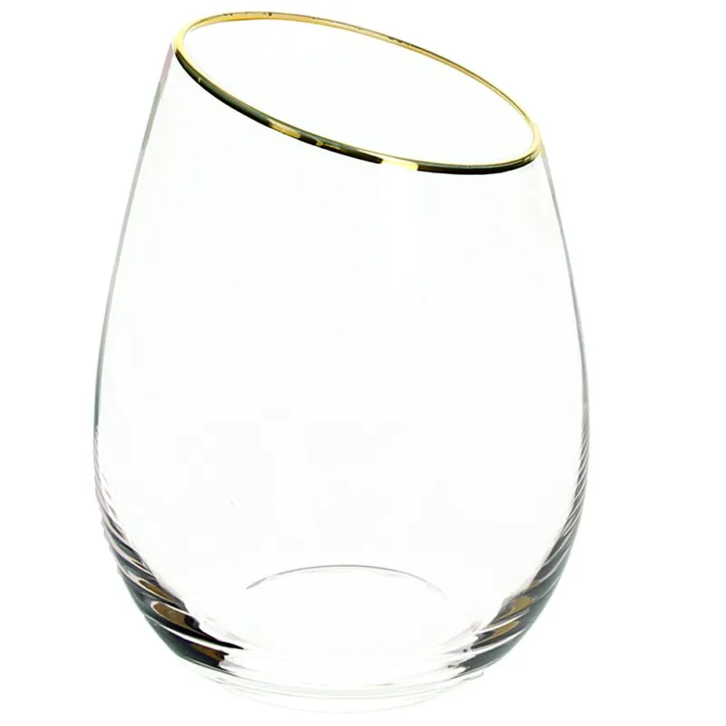 Set 6 bicchieri 440 cc Filo Oro Vetro Trasparente Promozione