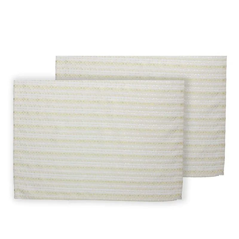 Nuova Collezione Set 2 Tovagliette Cm 35x50 Damier Poliestere Bianco