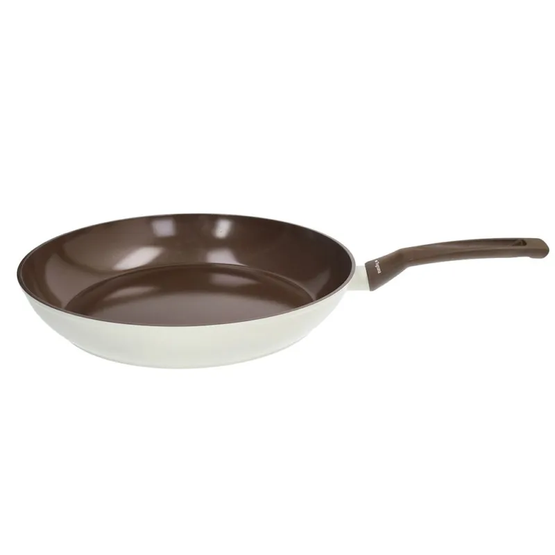 Spedito Oggi Padella 1 manico 32 cm Alluminio Beige-Marrone