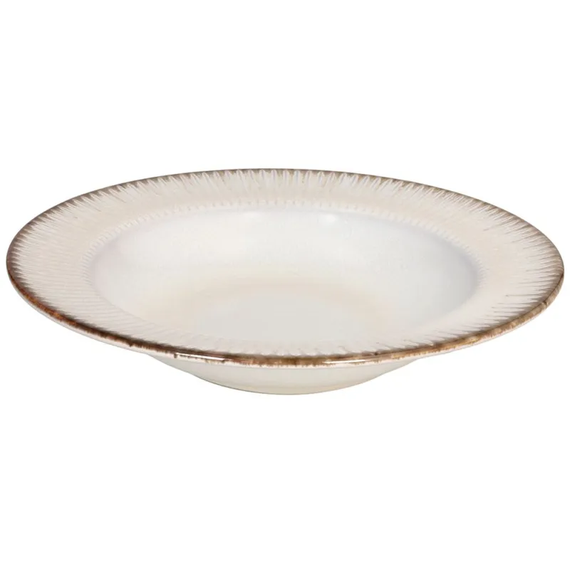 Piatto Fondo 23 cm Pearl Stoneware Crema Spedizione Espresso