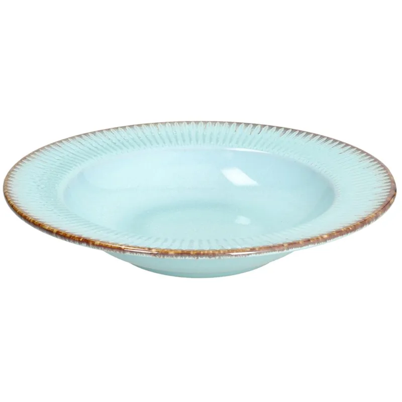 Piatto Fondo 23 cm Aquamarine Stoneware Azzurro Saldi