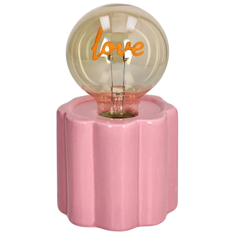 Lampada Led h 17 cm Love Dolomite Rosa Consegna Rapida