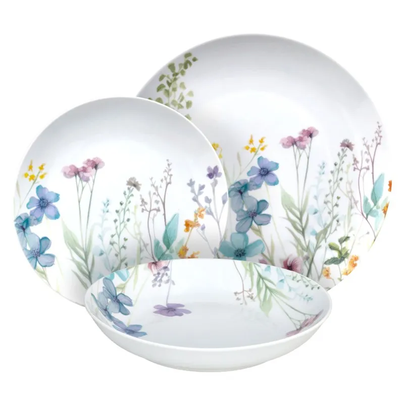Di Tendenza Servizio piatti 18 pezzi Florenne Porcellana Multicolor