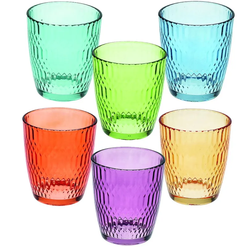 Soddisfatti O Rimborsati Set 6 Bicchieri 310 cc Seoul Vetro Multicolor