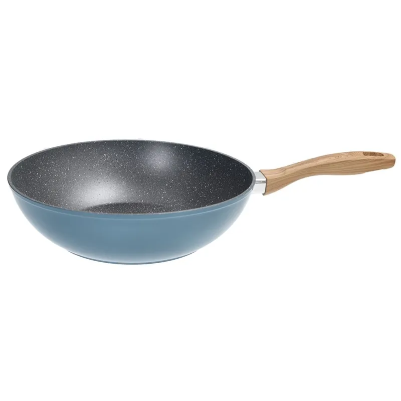 Promozione Wok 1 manico 28 cm Alluminio Azzurro