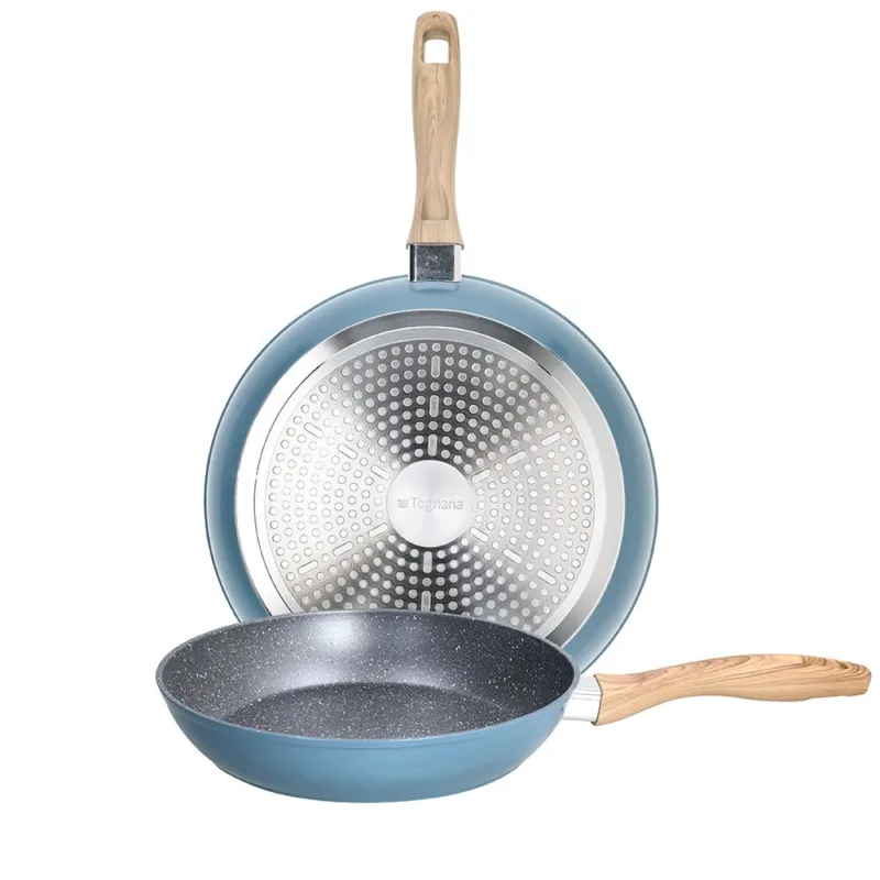 Prezzo Di Fabbrica Set 2 padelle 24 e 28 cm Alluminio Azzurro