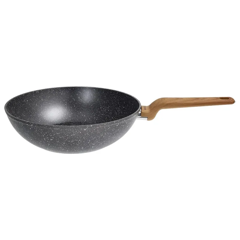 Wok 1 manico 28 cm Alluminio Grigio Ultime Pezzi