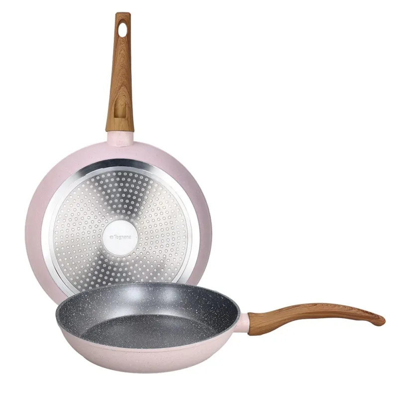 Set 2 padelle 24 e 28 cm Pink Alluminio Rosa Pagamento Sicuro