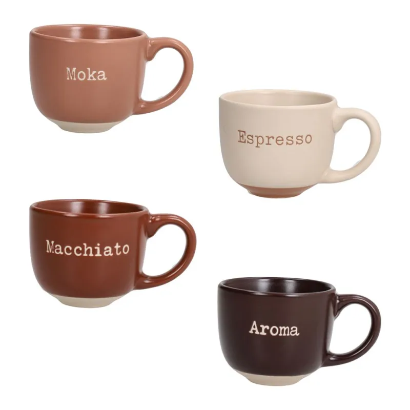 Nuovo Arrivo Confezione 4 tazze caffè senza piatto 100 cc Barista New Bone China Multicolor