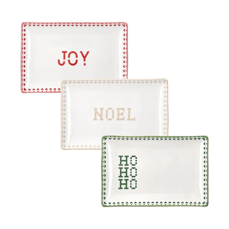 Piatto Rettangolare Squadrato 25 x 16 cm Merry Bits Porcellana Multicolor A Buon Prezzo