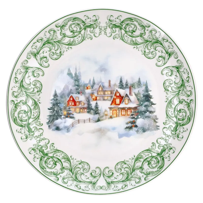 Piatto Panettone 30 cm Winter‘S Dream Porcellana Multicolor Compra Online
