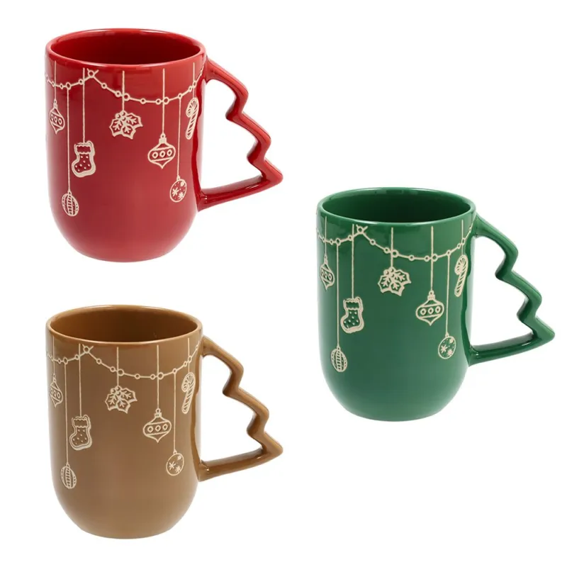 Mug 540 cc Snowy Xmas Stoneware Multicolor Consegna Rapida