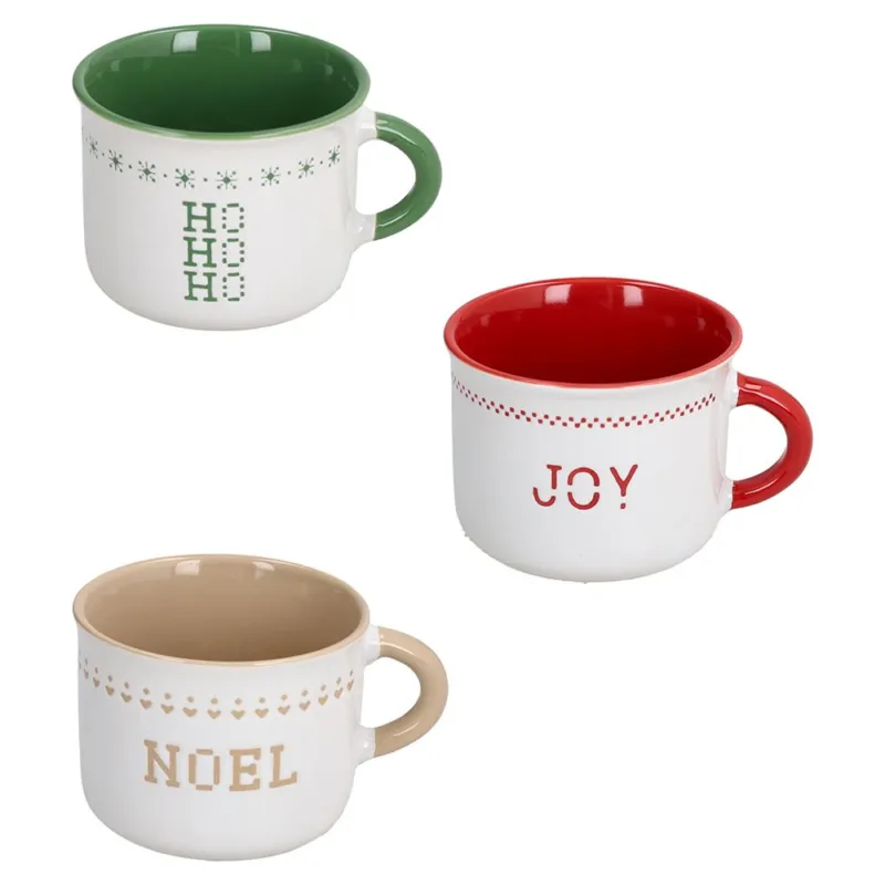 Miglior Prezzo Confezione 3 tazze caffè senza piattino 100 cc Merry Bits Stoneware Multicolor