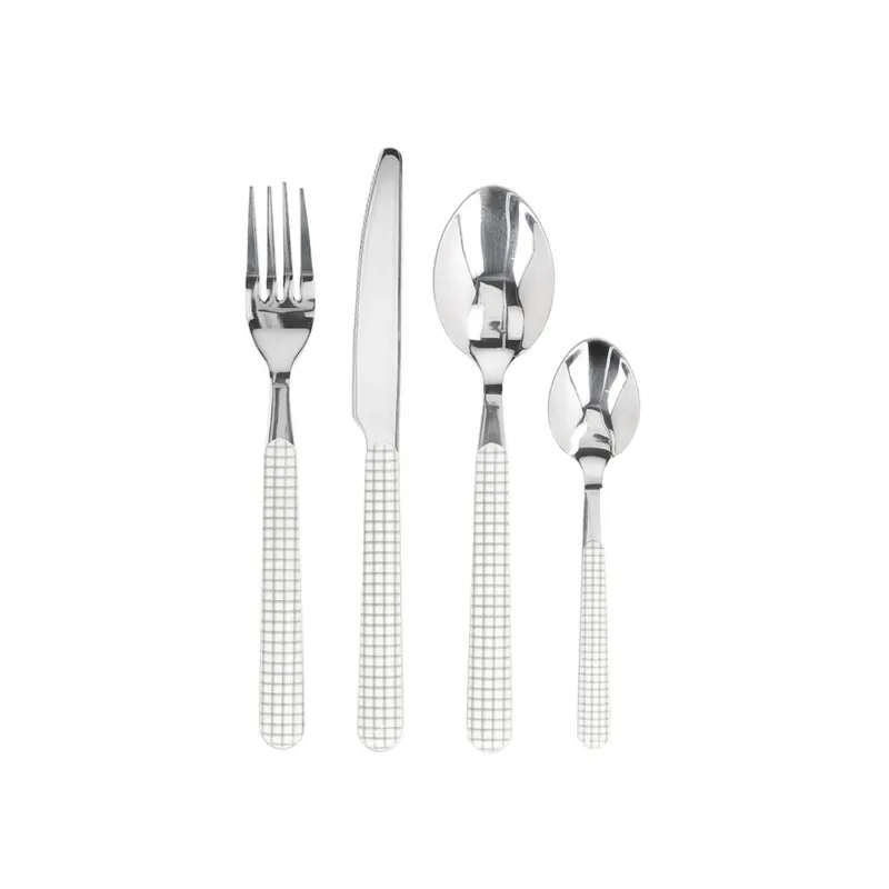 Set 4 Posate Vichy Acciaio Inox 18/0 Beige Offerta Lampo