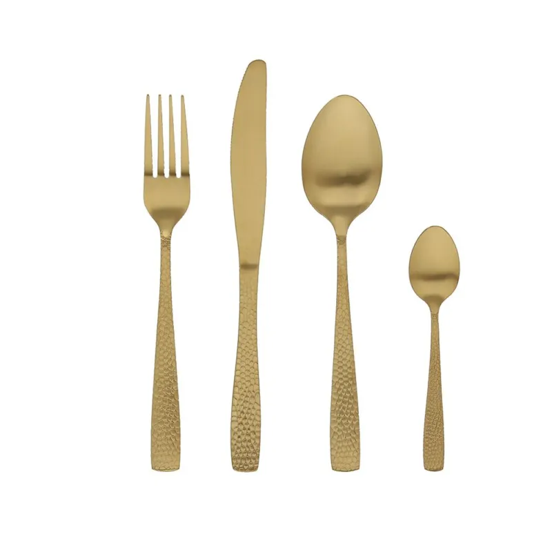 Spedizione Espresso Set 4 Posate Pauline Acciaio Inox 18/0 Oro