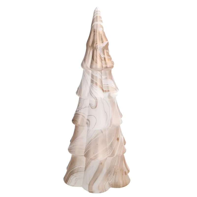 Consegna Rapida Albero con led h 27 cm Vetro Oro