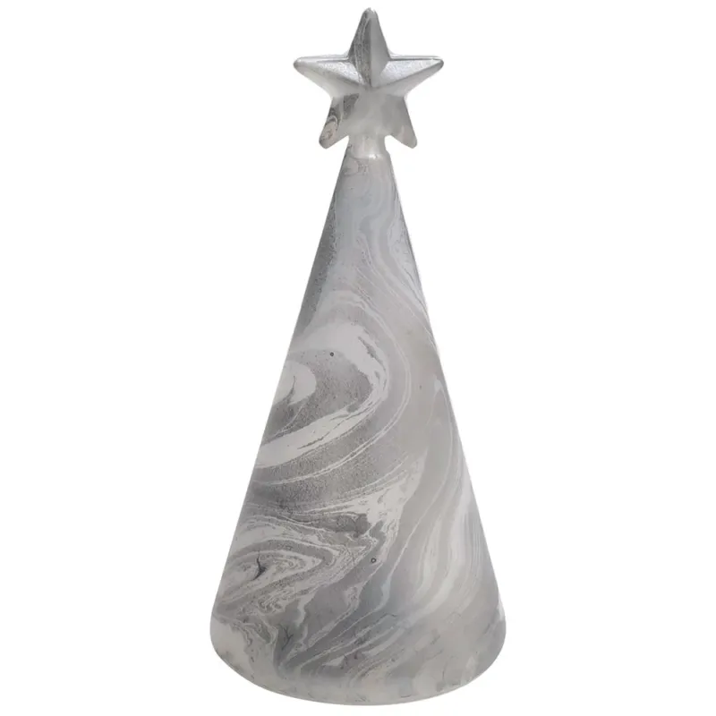 Albero con led h 16 cm Vetro Grigio Offerta Del Giorno