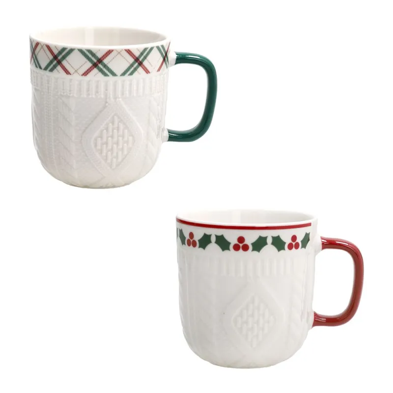 Quantità Limitata Set 2 Mug 350 cc Let It Snow New Bone China Multicolor