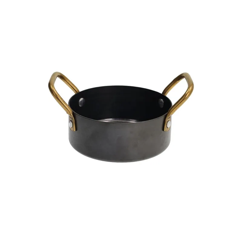 Tegame con manici Cm 12 Living Black & Gold Acciaio inox Nero Subito Disponibile