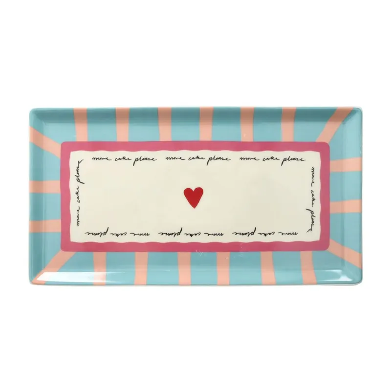 Super Prezzo Piatto rettangolare Cuore 32 x 17 cm Madame New Bone China Multicolor