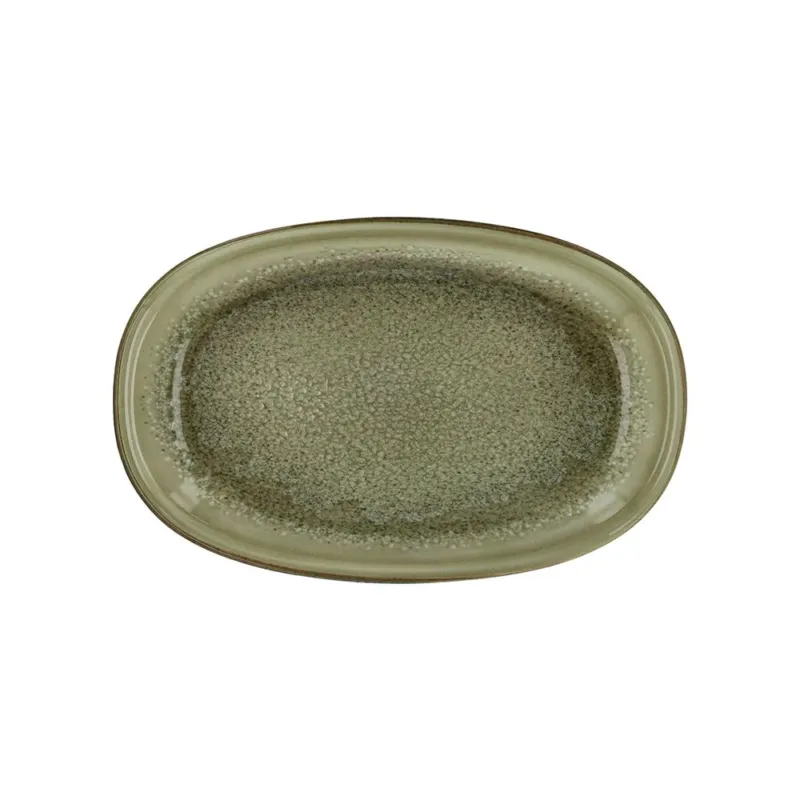 Ovale piano 30 x 20 cm Taupe Porcellana Verde A Buon Prezzo