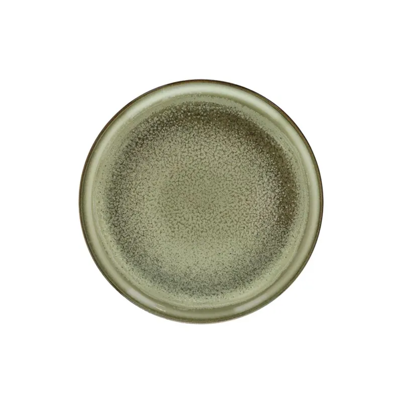 Soddisfatti O Rimborsati Rotondo pizza 33 cm Taupe Porcellana Verde