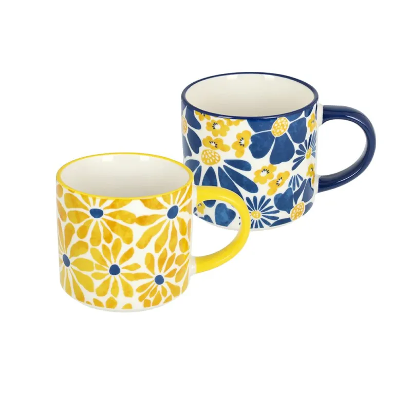 Nuova Collezione Tazza Colazione senza piatto 450 cc Marisol New Bone China Multicolor