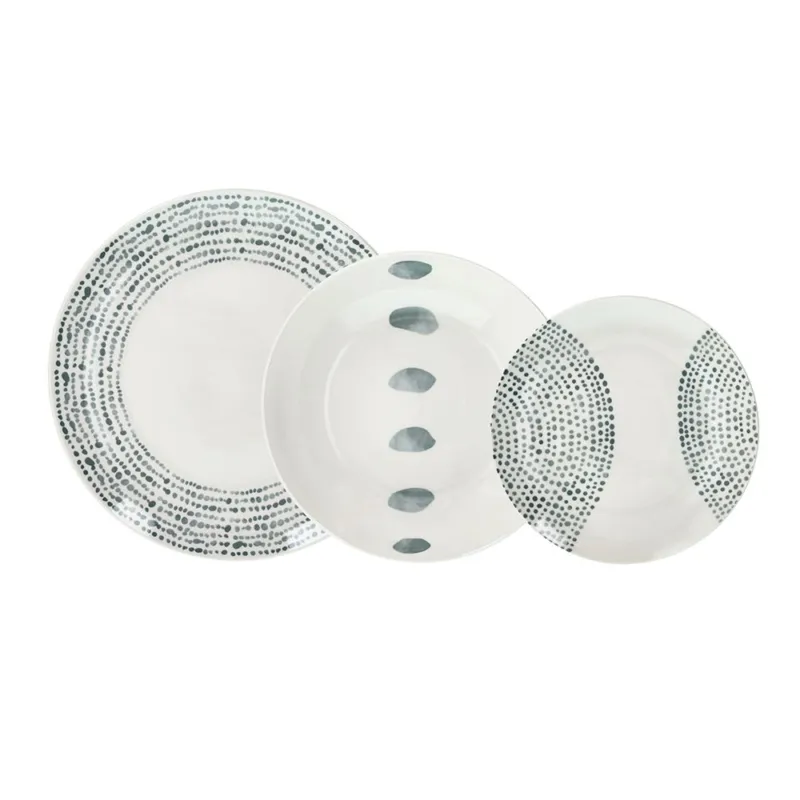Acquista Ora Servizio piatti 18 pezzi Solstice Grey Porcellana Grigio