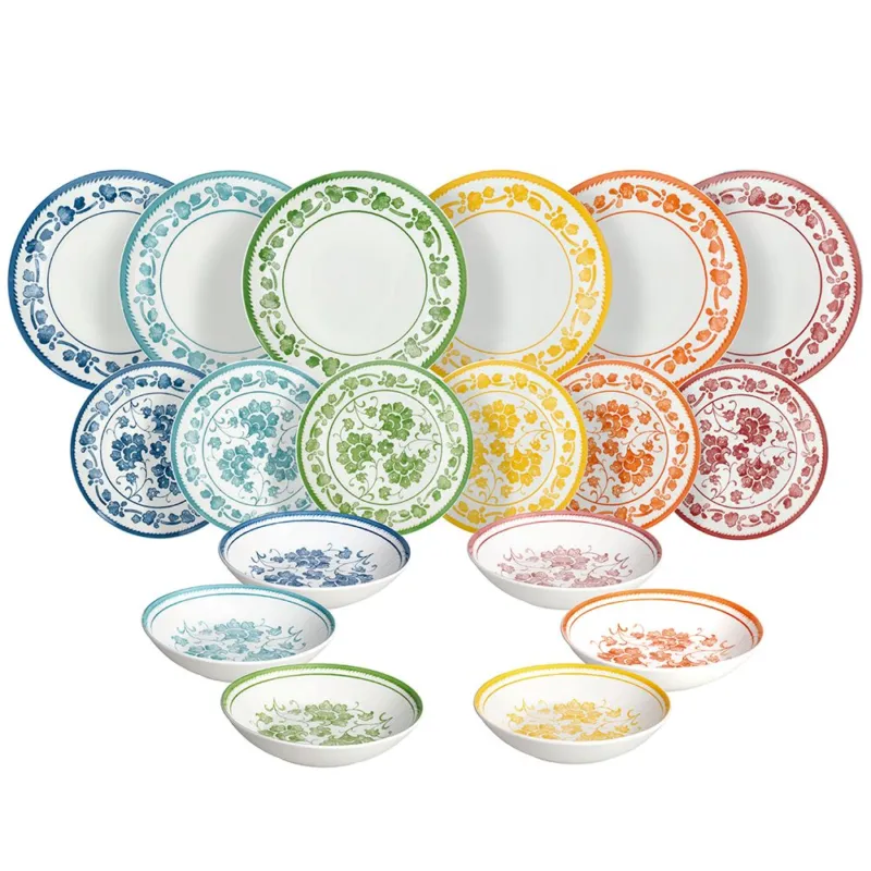 Servizio piatti 18 pezzi Sintra Porcellana Multicolor Economico