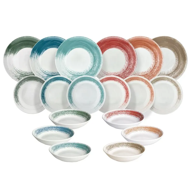 Servizio piatti 18 pezzi Nanami Porcellana Multicolor Prezzo Scontato