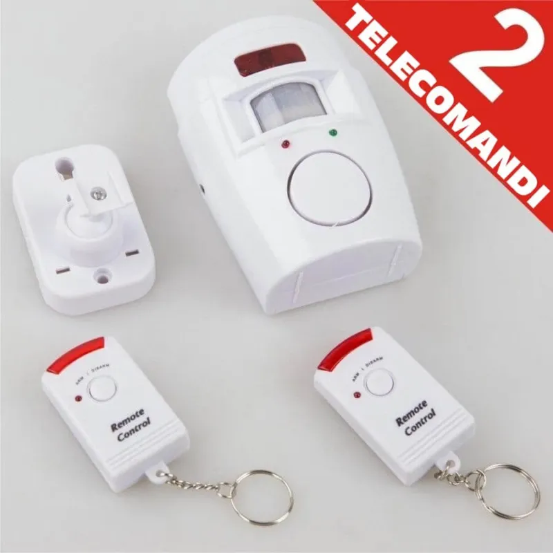 Prezzo Di Fabbrica Allarme con Sensore Infrarossi 2 Telecomandi 105 DB Raggio 6 Metri First Alarm